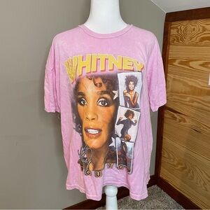 Whitney Houston Pink Short Sleeve Graphic Tee 1X